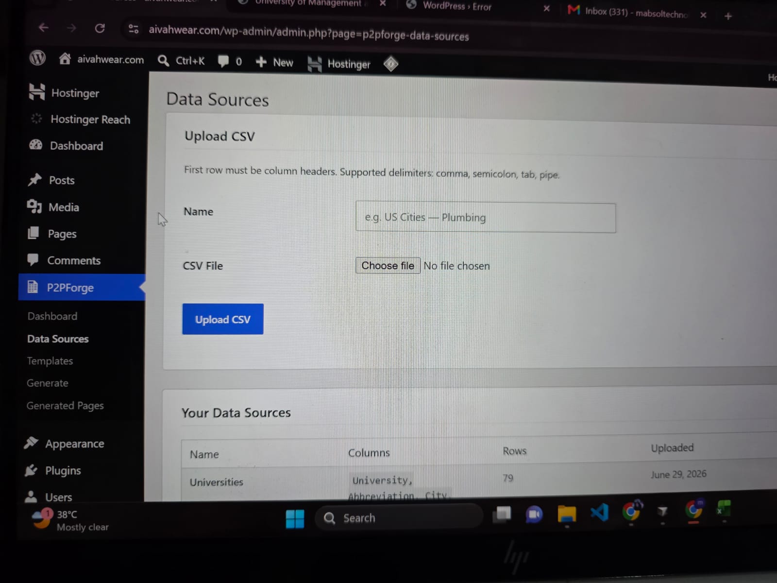 Connecting the WordPress site with an API key
