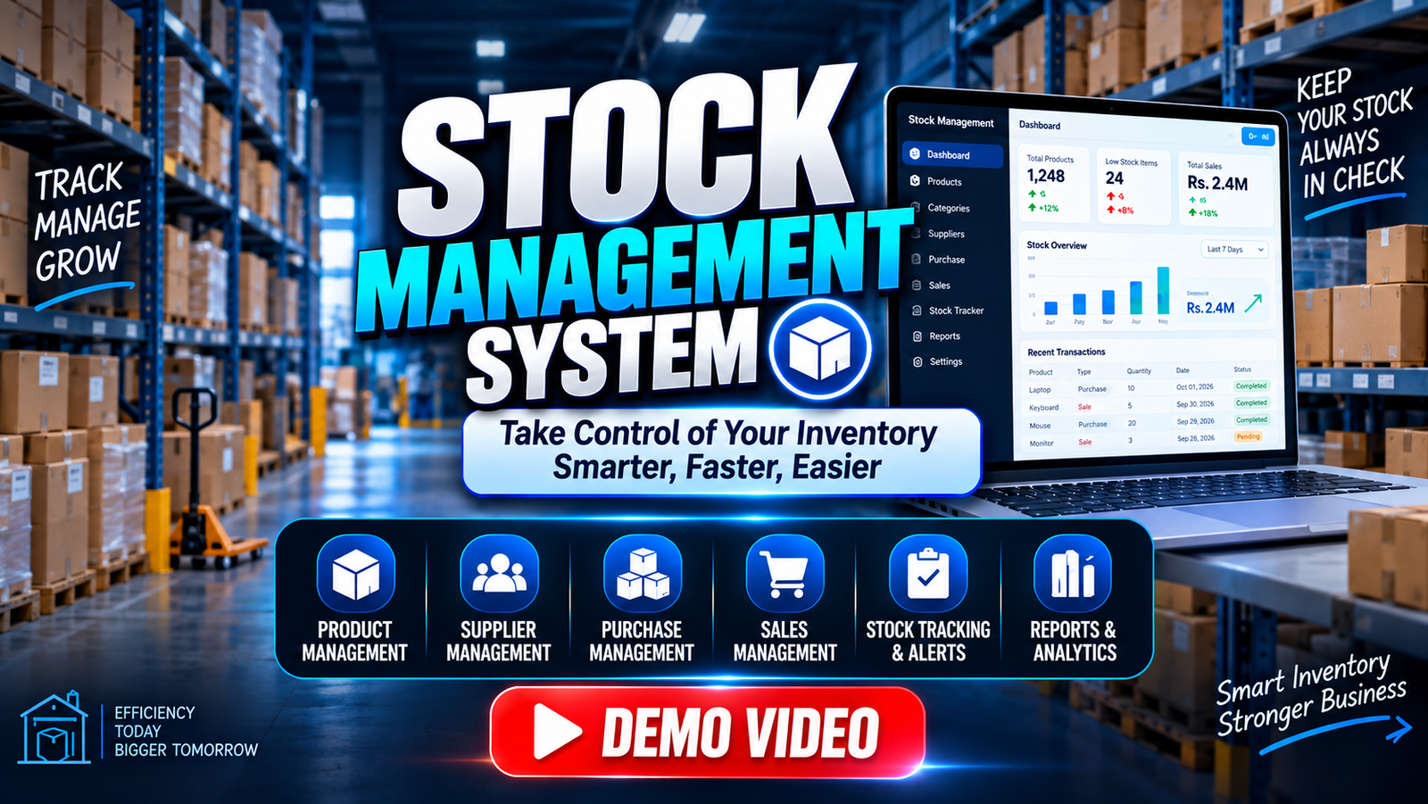 P2P Clouds Stock Management Dashboard